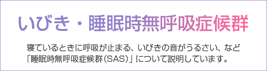 大人のいびき・睡眠時無呼吸症候群